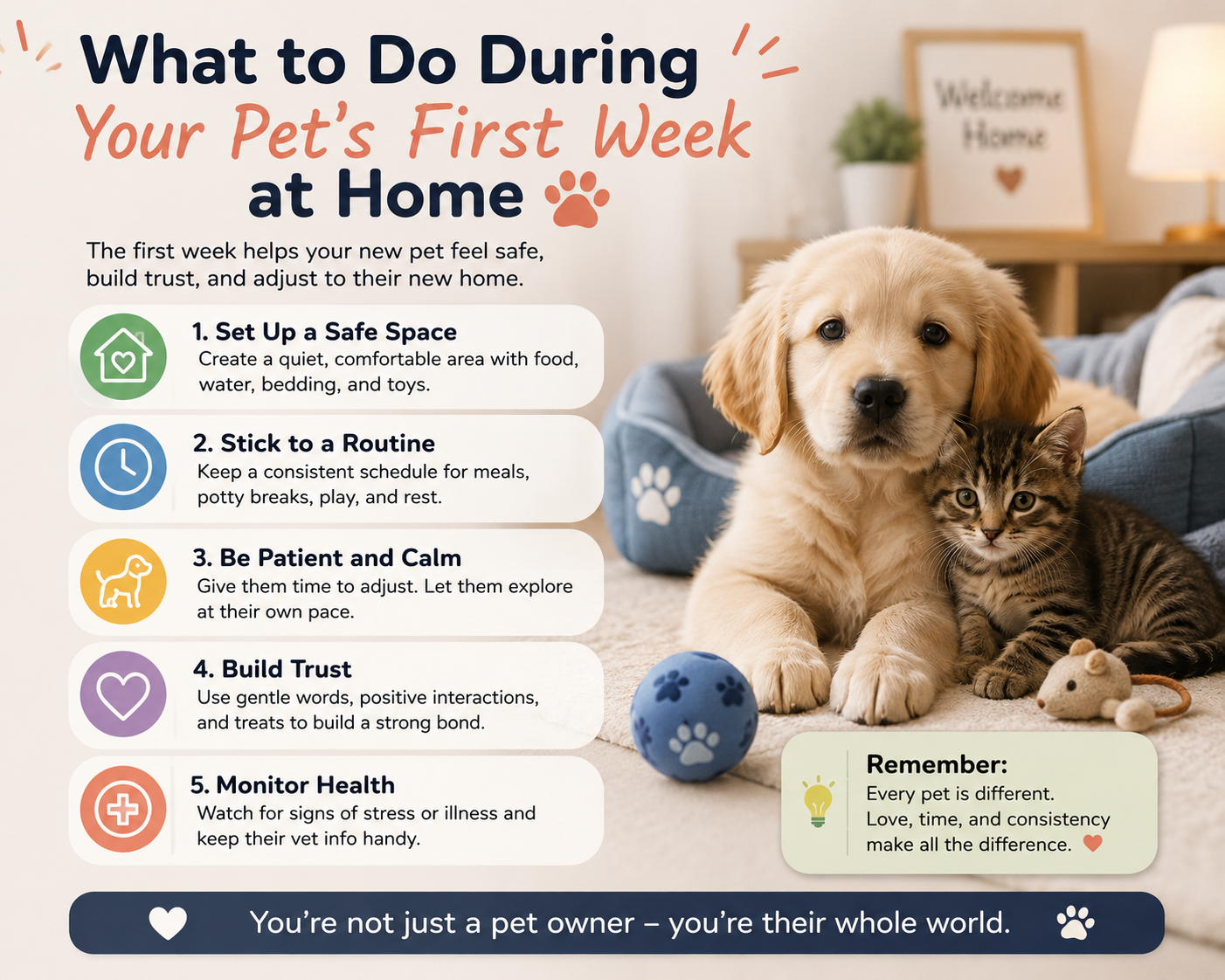 What to Do During Your Pet’s First Week at Home